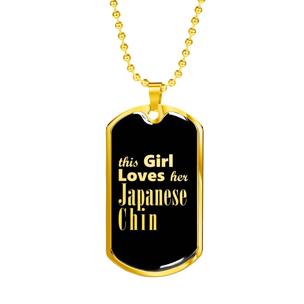 Japanese Chin v2 - 18k Gold Finished Luxury Dog Tag Necklace