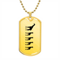 Mama Giraffe With 4 Calves - 18k Gold Finished Luxury Dog Tag Necklace
