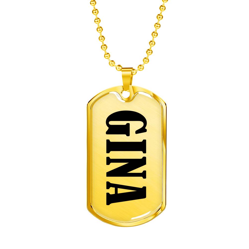 Gina v01 - 18k Gold Finished Luxury Dog Tag Necklace
