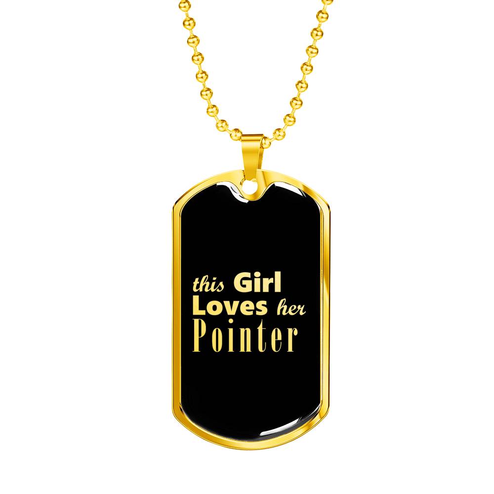 Pointer v2 - 18k Gold Finished Luxury Dog Tag Necklace