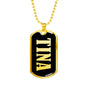 Tina v02 - 18k Gold Finished Luxury Dog Tag Necklace