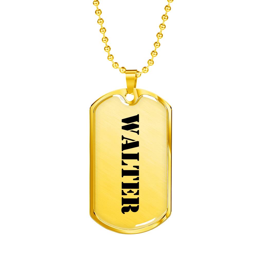 Walter - 18k Gold Finished Luxury Dog Tag Necklace