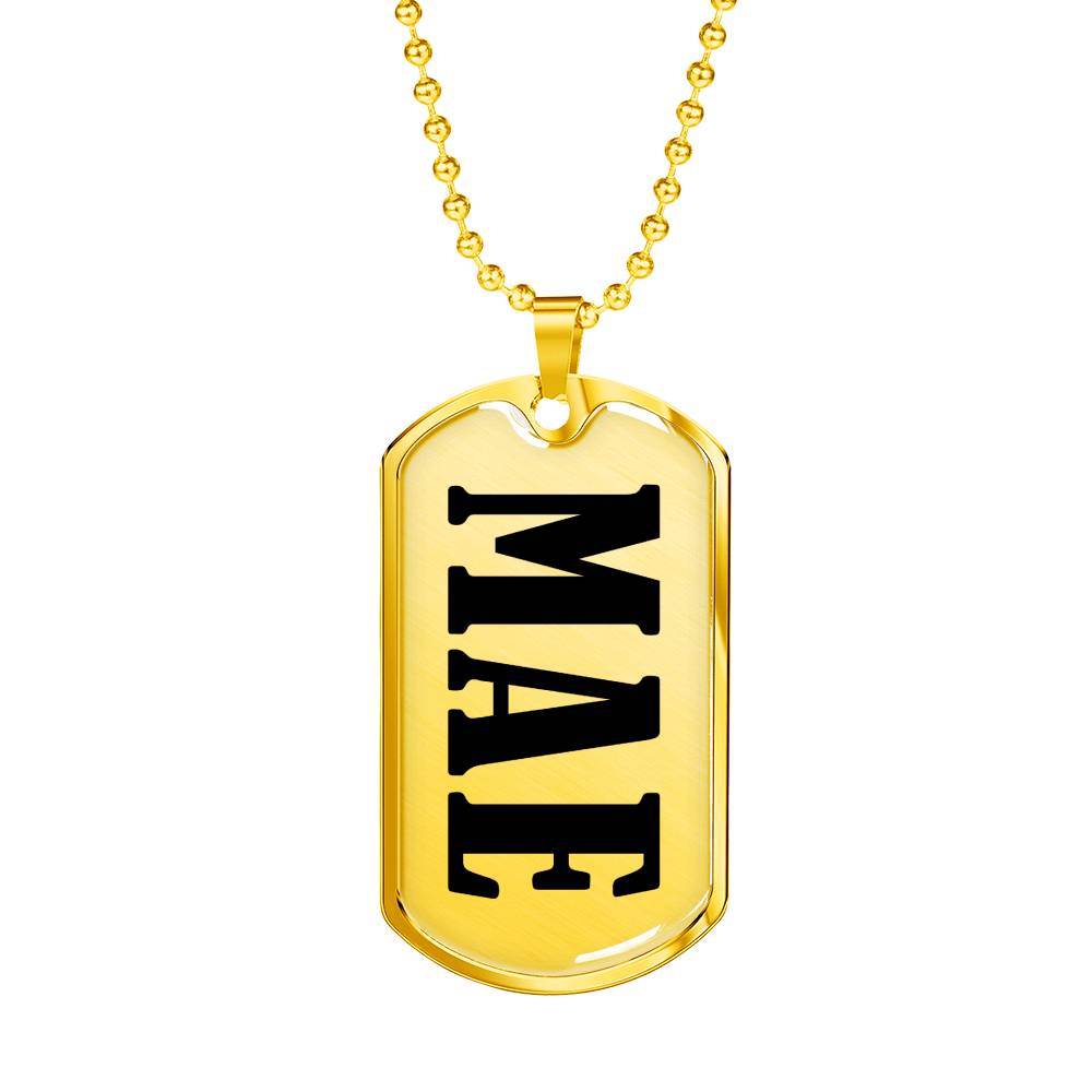 Mae v01 - 18k Gold Finished Luxury Dog Tag Necklace