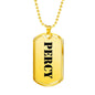 Percy - 18k Gold Finished Luxury Dog Tag Necklace