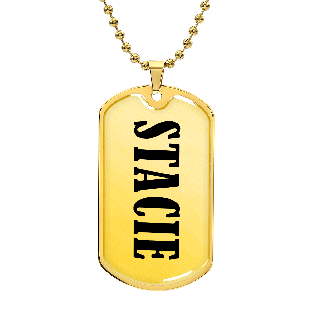 Stacie v01 - 18k Gold Finished Luxury Dog Tag Necklace
