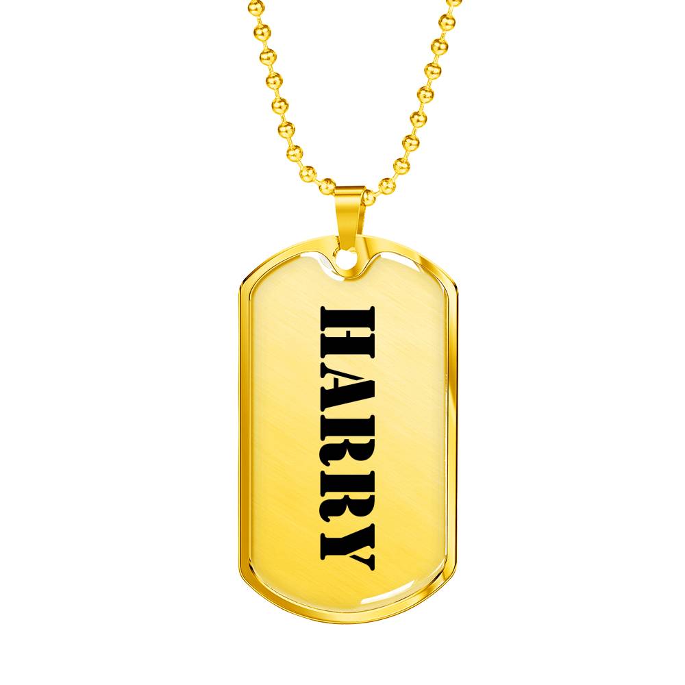 Harry - 18k Gold Finished Luxury Dog Tag Necklace
