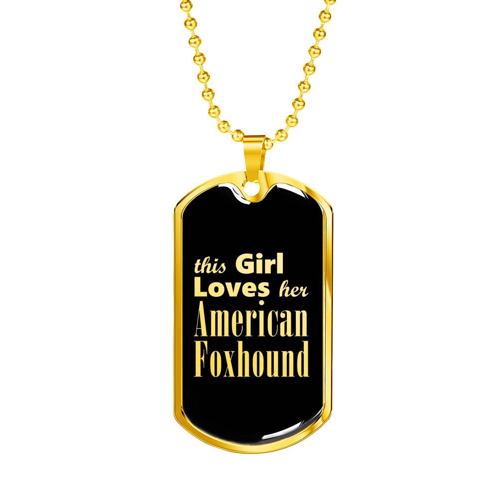 American Foxhound v2 - 18k Gold Finished Luxury Dog Tag Necklace
