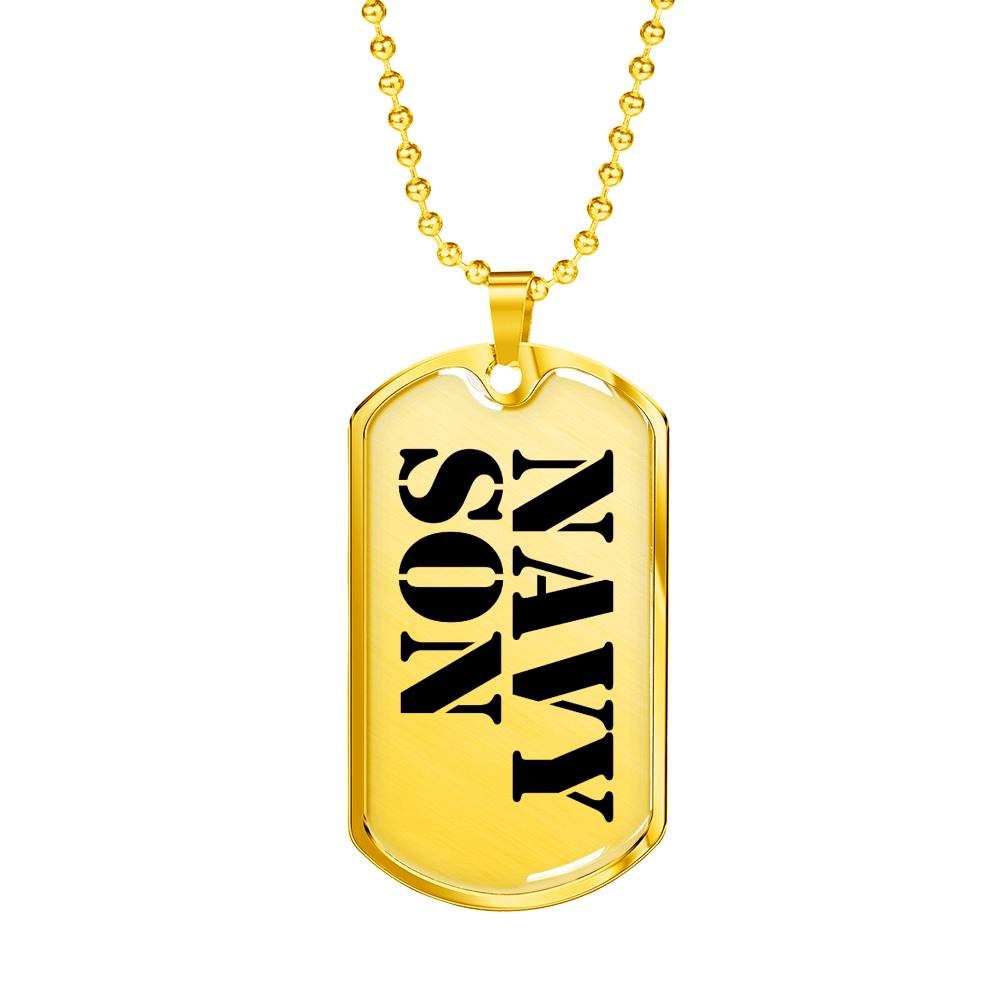 Navy Son - 18k Gold Finished Luxury Dog Tag Necklace