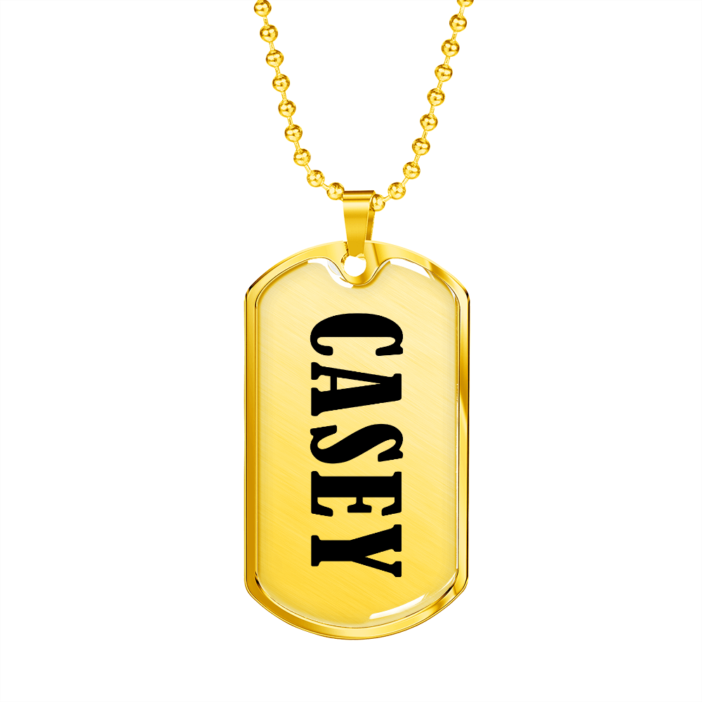 Casey v01 - 18k Gold Finished Luxury Dog Tag Necklace