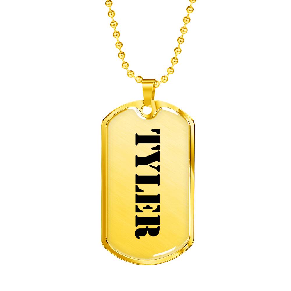 Tyler - 18k Gold Finished Luxury Dog Tag Necklace