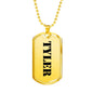 Tyler - 18k Gold Finished Luxury Dog Tag Necklace