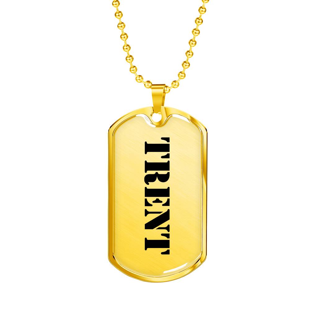 Trent - 18k Gold Finished Luxury Dog Tag Necklace