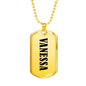 Vanessa v01 - 18k Gold Finished Luxury Dog Tag Necklace