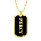 Percy v2 - 18k Gold Finished Luxury Dog Tag Necklace