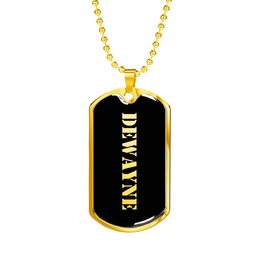 Dewayne v2 - 18k Gold Finished Luxury Dog Tag Necklace
