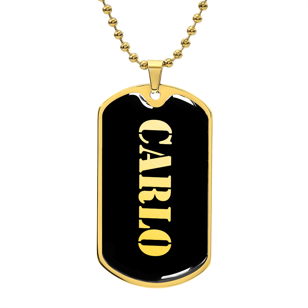 Carlo v2 - 18k Gold Finished Luxury Dog Tag Necklace