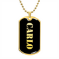 Carlo v2 - 18k Gold Finished Luxury Dog Tag Necklace