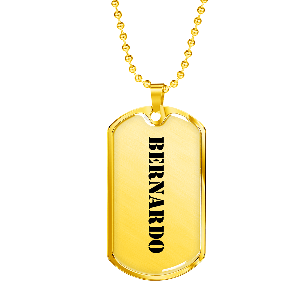 Bernardo - 18k Gold Finished Luxury Dog Tag Necklace