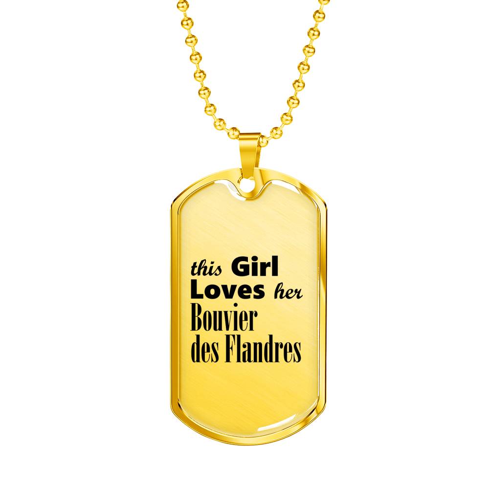 Bouvier des Flandres - 18k Gold Finished Luxury Dog Tag Necklace