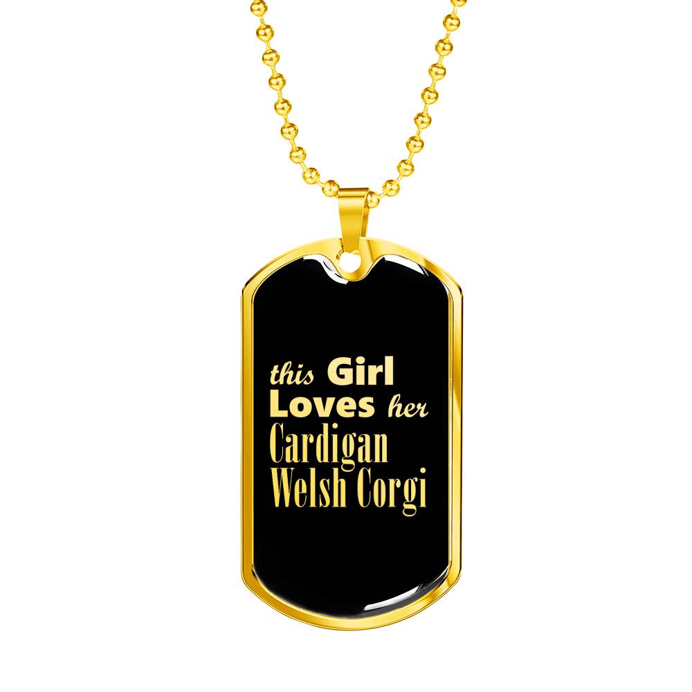 Cardigan Welsh Corgi v2 - 18k Gold Finished Luxury Dog Tag Necklace
