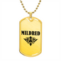 Mildred v01a - 18k Gold Finished Luxury Dog Tag Necklace