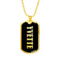 Yvette v02 - 18k Gold Finished Luxury Dog Tag Necklace