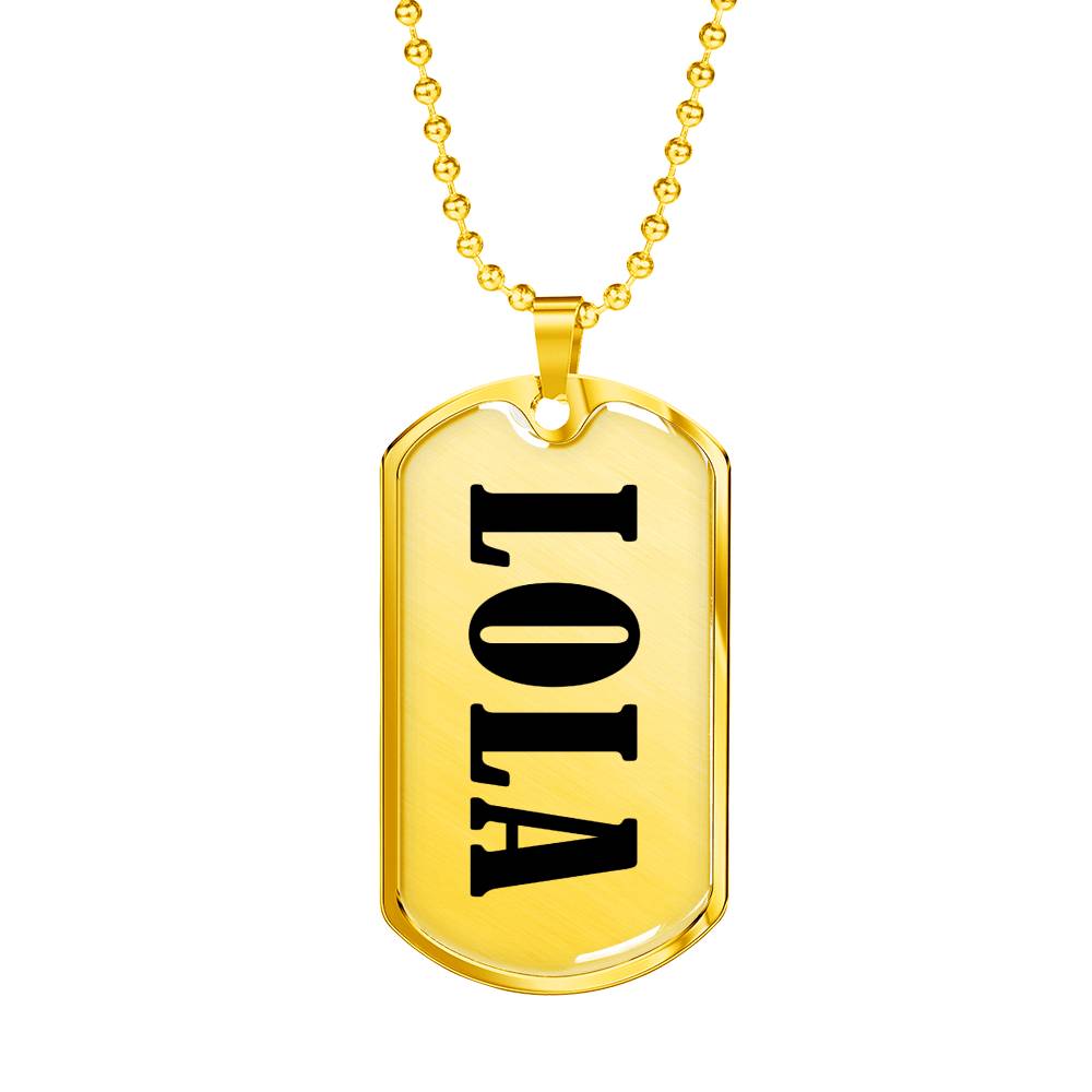 Lola v01 - 18k Gold Finished Luxury Dog Tag Necklace