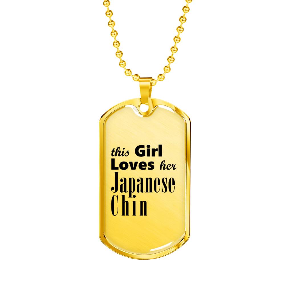 Japanese Chin - 18k Gold Finished Luxury Dog Tag Necklace