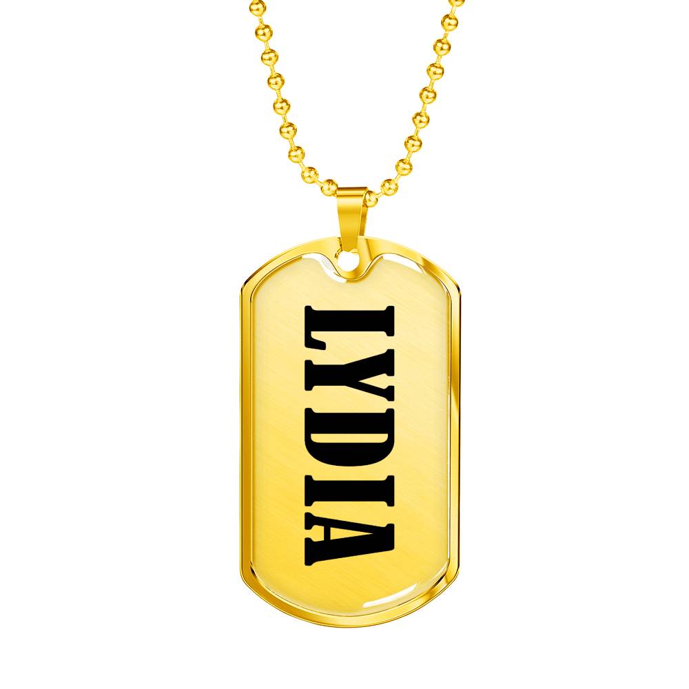 Lydia v01 - 18k Gold Finished Luxury Dog Tag Necklace