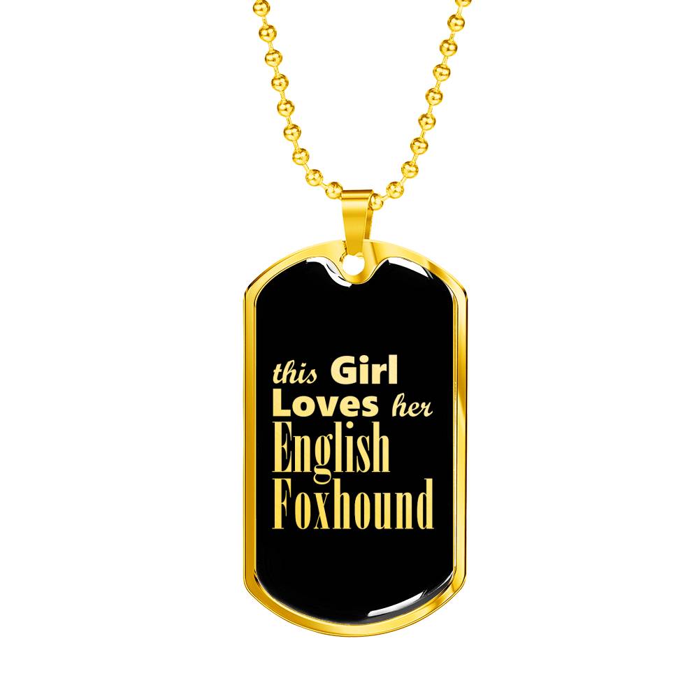 English Foxhound v2 - 18k Gold Finished Luxury Dog Tag Necklace