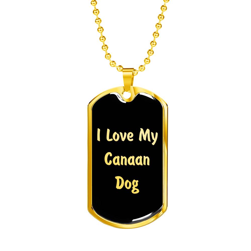 Love My Canaan Dog v5 - 18k Gold Finished Luxury Dog Tag Necklace