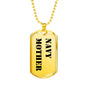 Navy Mother - 18k Gold Finished Luxury Dog Tag Necklace