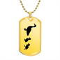 Mama Duck With 2 Ducklings - 18k Gold Finished Luxury Dog Tag Necklace