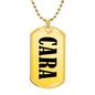 Cara v01 - 18k Gold Finished Luxury Dog Tag Necklace