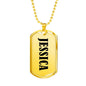 Jessica v01 - 18k Gold Finished Luxury Dog Tag Necklace