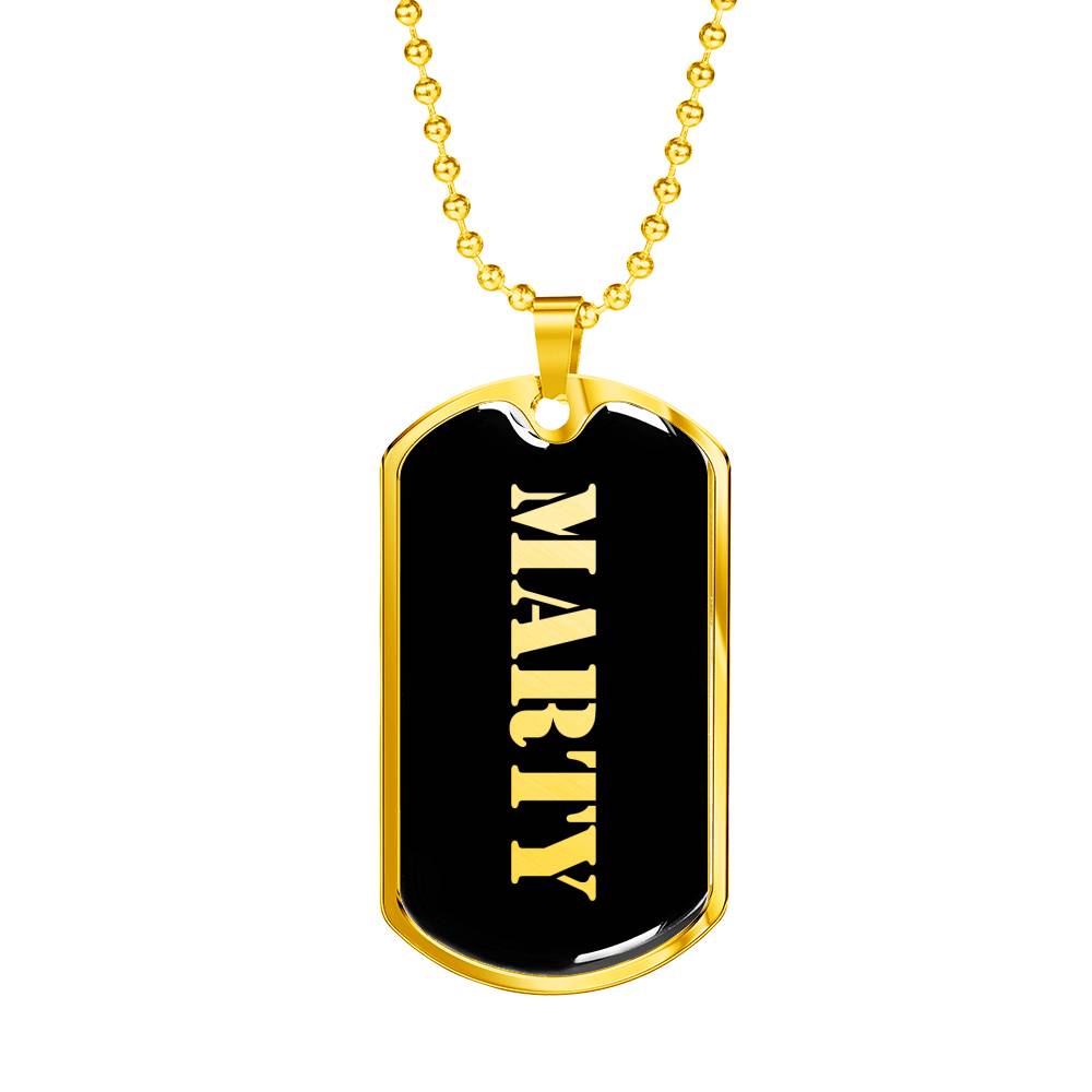 Marty v2 - 18k Gold Finished Luxury Dog Tag Necklace