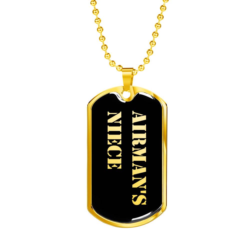 Airman's Niece v2 - 18k Gold Finished Luxury Dog Tag Necklace