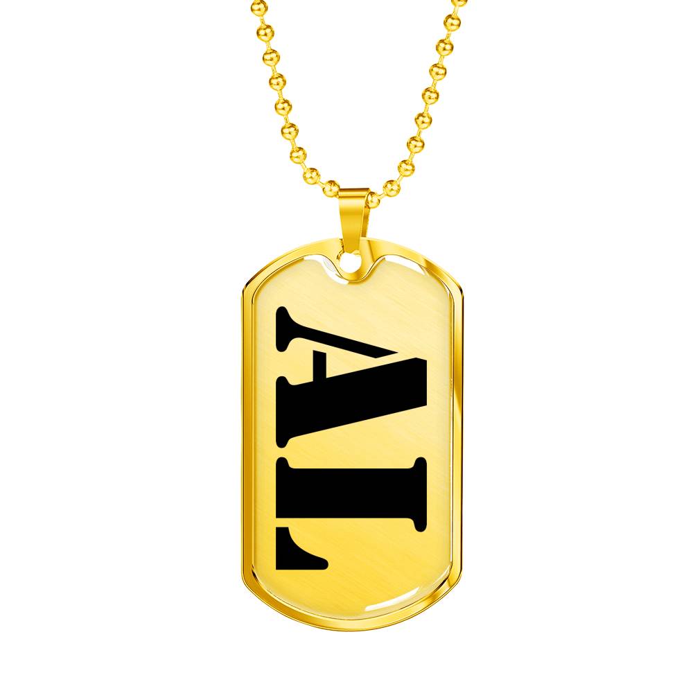 Al - 18k Gold Finished Luxury Dog Tag Necklace