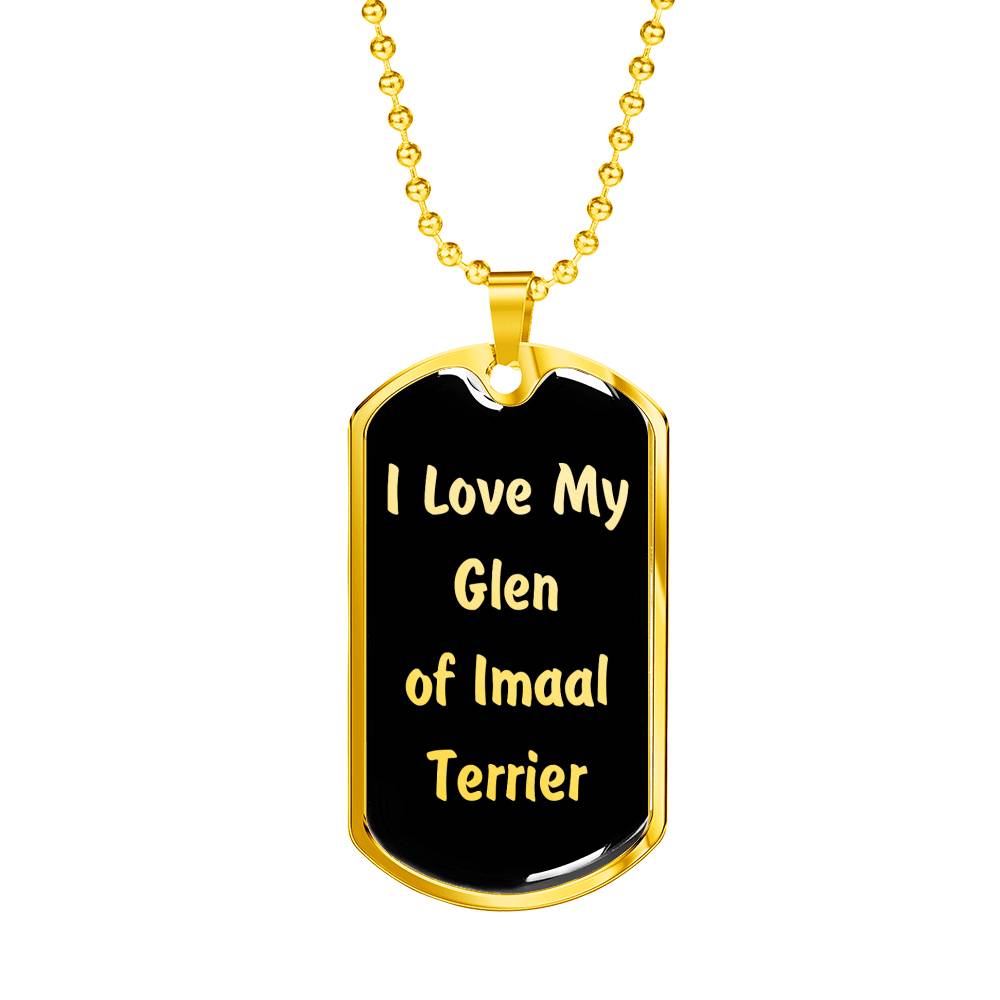 Love My Glen of Imaal Terrier v5 - 18k Gold Finished Luxury Dog Tag Necklace