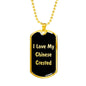 Love My Chinese Crested v5 - 18k Gold Finished Luxury Dog Tag Necklace
