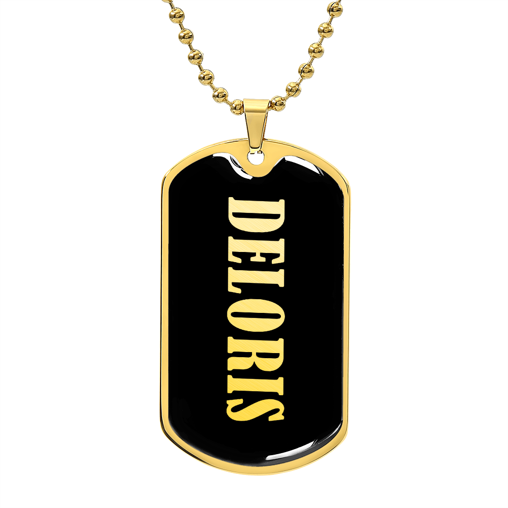 Deloris v02 - 18k Gold Finished Luxury Dog Tag Necklace