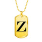 Initial Z v1a - 18k Gold Finished Luxury Dog Tag Necklace