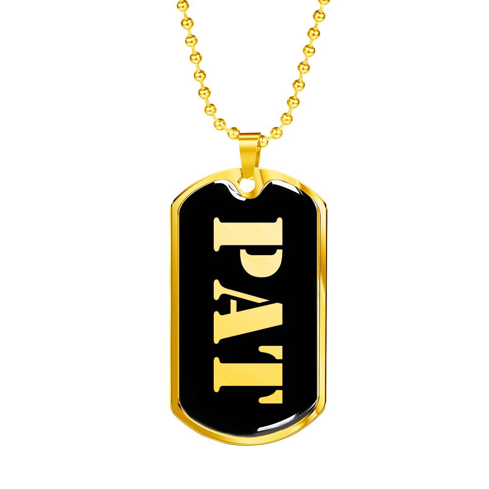 Pat v2 - 18k Gold Finished Luxury Dog Tag Necklace