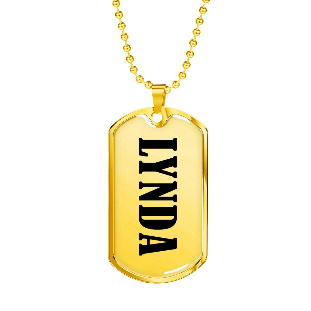 Lynda v01 - 18k Gold Finished Luxury Dog Tag Necklace
