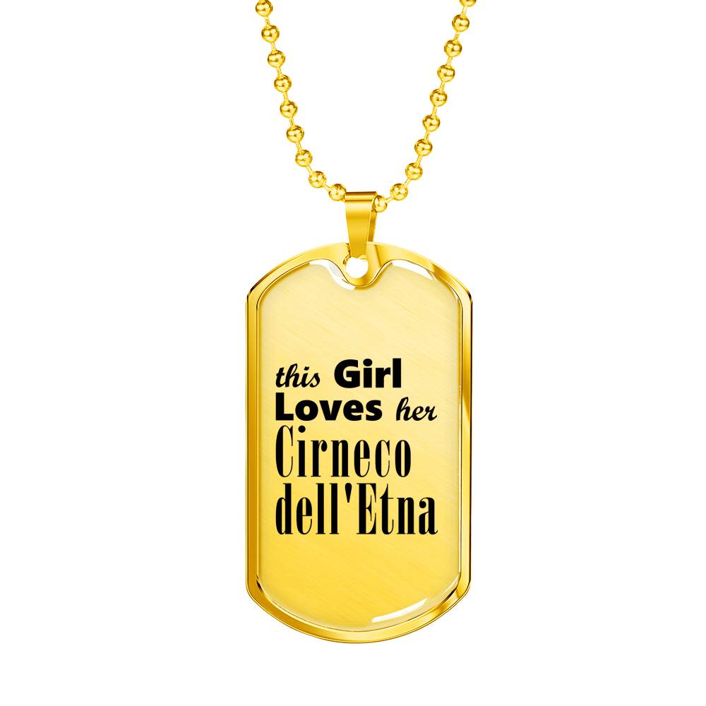 Cirneco dell'Etna - 18k Gold Finished Luxury Dog Tag Necklace