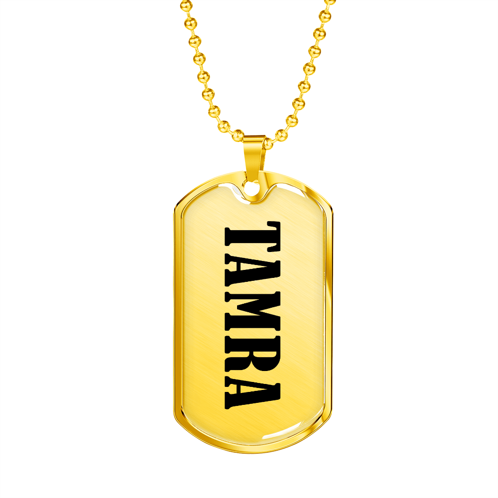 Tamra v01 - 18k Gold Finished Luxury Dog Tag Necklace
