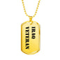 Iraq Veteran - 18k Gold Finished Luxury Dog Tag Necklace