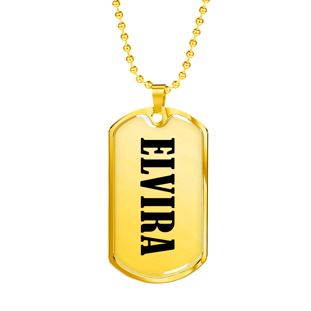 Elvira v01 - 18k Gold Finished Luxury Dog Tag Necklace