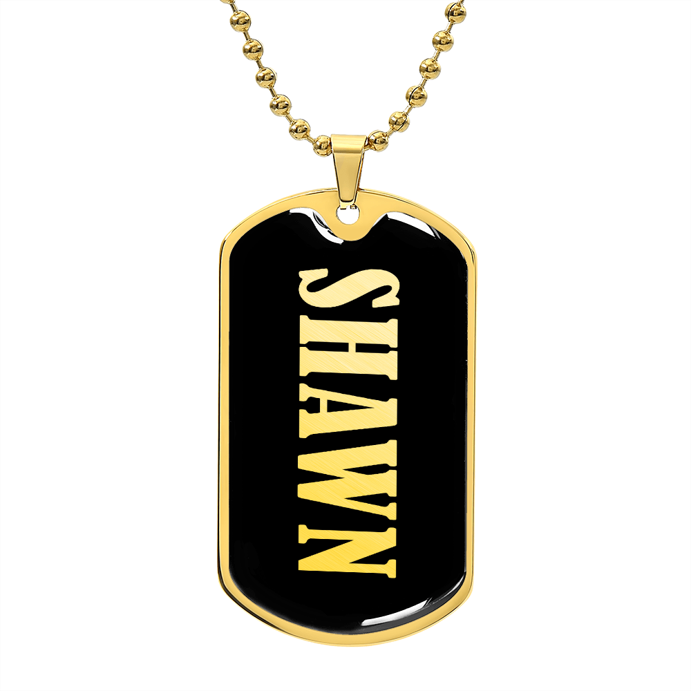 Shawn v02 - 18k Gold Finished Luxury Dog Tag Necklace