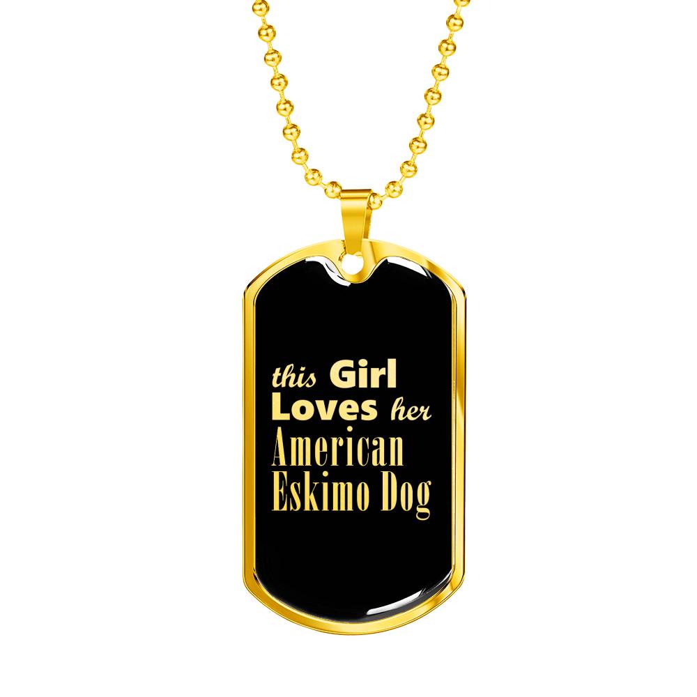 American Eskimo Dog v2 - 18k Gold Finished Luxury Dog Tag Necklace